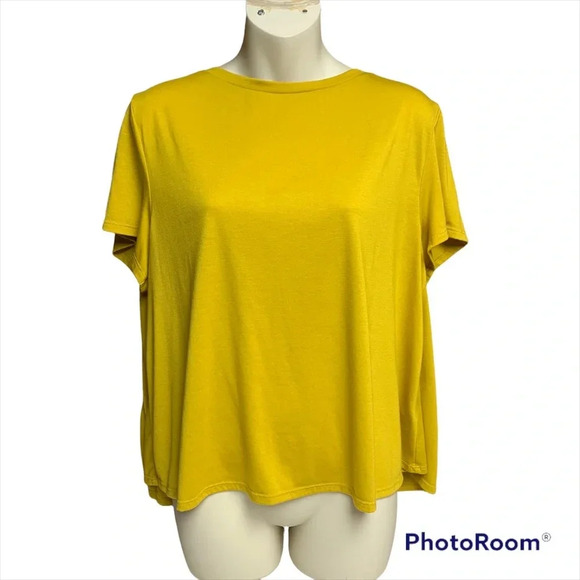 Old Navy active split back top Go Dry yellow size Large - Picture 1 of 10